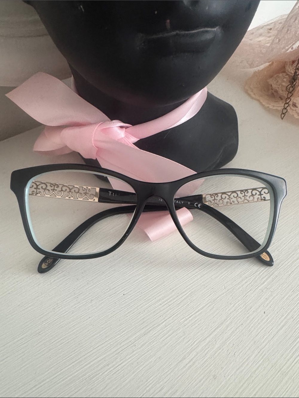 Rare Authentic Tiffany & Co. Black/Blue Cat-Eye Glasses Frames - TF2129